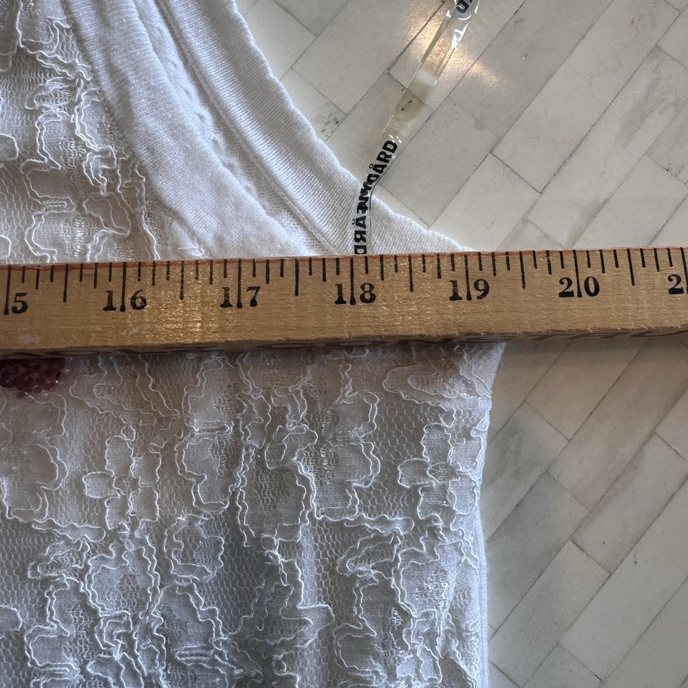 Peter Nygard White‎ Lace Embellished Floral Sequin Beaded Cami Tank Top Sz L - Picture 8 of 9